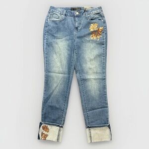 NWT Versona Contemporary Girlfriend Cropped Jeans Womens Size 4 /27 Mid-Rise